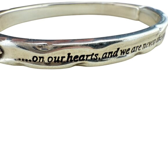 Brighton Silver-Tone Hinged Bangle Bracelet Inspirational Engraved Message With - Picture 6 of 9